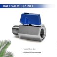 thumbnail image 2 of Ball Valve 1/2 Inch 304 Stainless Steel Mini Ball Valve Female And Male Npt Great For Shower Head F, 2 of 5