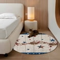 thumbnail image 2 of Round Rug 4Ft Washable Non-Slip, Independence Day Circle Area Rugs for Living Room Bedroom, Red Blue Stars Stripes Flag Wooden Indoor Floor Mats Carpet Runner for Home Decor Aesthetic, 2 of 8