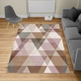 thumbnail image 2 of Geometric Turkish Area Rug, Abstract Geometric Pattern Vintage Inspired Retro Colors Old Style Graphic Art, Carpet for Living Room Decor with Distressed Look, 4' X 5.7', Pale Eggshell, by Ambesonne, 2 of 4