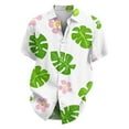 thumbnail image 4 of Men Hawaiian Shirt Short Sleeves Printed Button Down Shirts Summer Beach Mens Shirts Clearance 15-Green XL, 4 of 5
