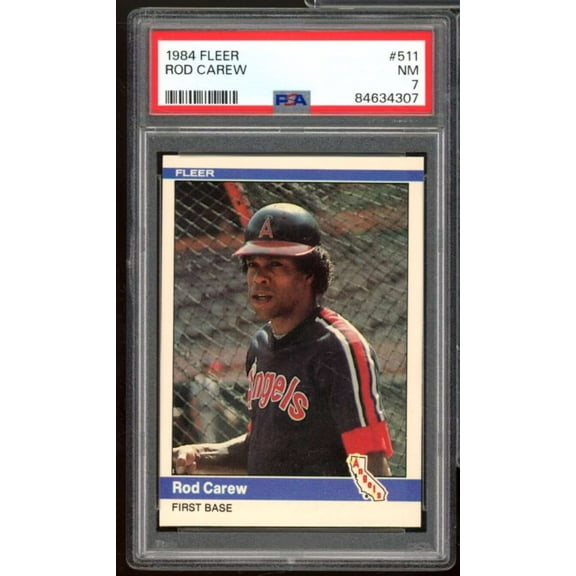 Rod Carew Card 1984 Fleer #511 PSA 7