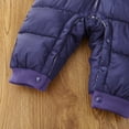 thumbnail image 2 of Eltusu Baby Boys Winter Jumpsuits, Hooded Full Zip Long Sleeve Comfy Thermal Coats Purple Size 15-24 Months, 2 of 5