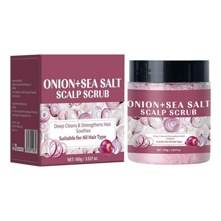 HHBEAUTY Scalp Scrub, Onion Scalp Exfoliator Shampoo, 2-in-1 Scalp Treatment with Biotin, Hair Treatment to Clarify and Remove Build Up, 100g