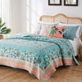thumbnail image 2 of Barefoot Bungalow Audrey Vintage Floral Quilt Set, Reversibe, 2-Piece Twin-XL, Turquoise, 2 of 8
