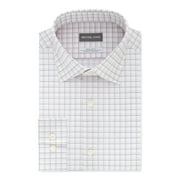MICHAEL KORS Mens Light Blue Plaid Collared Classic Fit Stretch Dress Shirt XXL 18.5- 36/37