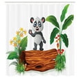 thumbnail image 3 of Ambesonne Animal Shower Curtain, Panda Posing, 69"Wx84"L, Green Brown, 3 of 5