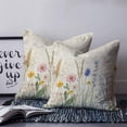 thumbnail image 2 of Spring Floral 20x20 Pillow Covers Set of 2, Summer Farmhouse Vintage Botanical Throw Pillow Covers Decorative Couch Cushion Case, Microfiber Square Pillowcases for Bedroom Car Living Room, 2 of 7