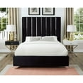 thumbnail image 5 of Maykoosh Timeless Tradition Modern , Contemporary Velvet Upholstered Bed with Deep Channel Tufting and Chrome Accent Design-Color:Black,Size:King, 5 of 10