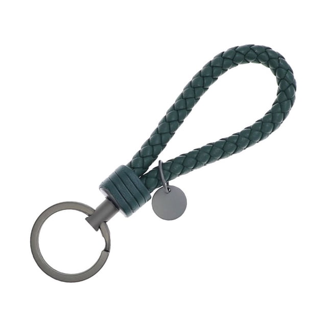 Yuarrent LLavero de cuerda tejida trenzada, bonito bolso resistente al desgaste, colgante colgante, llavero duradero exquisito, joyería de Artesanía Verde 3.3*9 cm