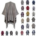 thumbnail image 3 of DailyTrove Women's Plaid Fringe Poncho, Versatile Outerwear for Year-Round Layering & Casual Outings for women, 3 of 3