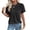 Black, variant on Stichou Short Sleeve Shirts for Women Crewneck Color Block Knit Tops Spring Fall Trendy Cap Sleeve Vest Tee Beige 2XL