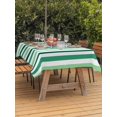 thumbnail image 4 of 60x102 Inch Outdoor Tablecloth with Umbrella Hole Zipper Rectangle Dark Green Stripe Rectangular Tablecloths Outside Waterproof Geometric White Vertical Striped Patio Table Cover for Picnic Party, 4 of 8