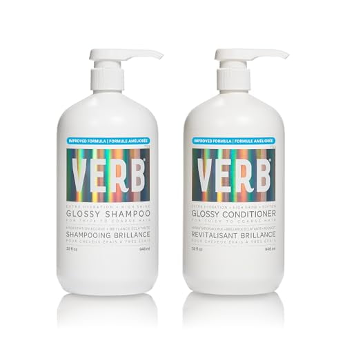 VERB Shampooing Brillant, 32 fl oz + VERB après-Shampooing Brillant, Lot de 32 fl oz