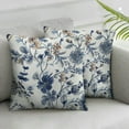thumbnail image 3 of Acheng Chinoiserie Pillow Cover Inch Set of 2 Blue and White Flower Decoration Throw Pillow Covers Vintage Floral Outdoor Pillowscase Cushion Covers for Sofa Couch Bedroom Home Decor 24x24in, 3 of 7