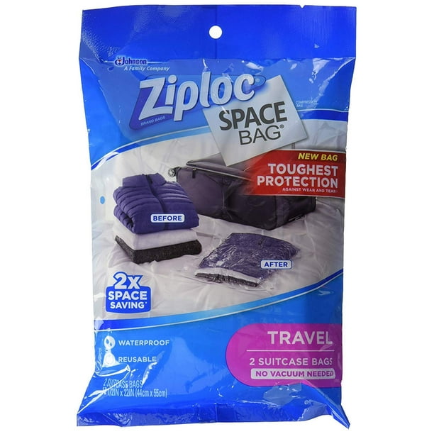 Ziploc Space Bag, Travel Bags Poly Pack, 2 Pack
