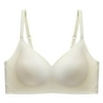 thumbnail image 5 of DuoJiaJ Womens Soft Comfortable No Underwire Bras V Neck Seamless Push Up Bralettes Full Coverage Tshirt Bra White, 5 of 5