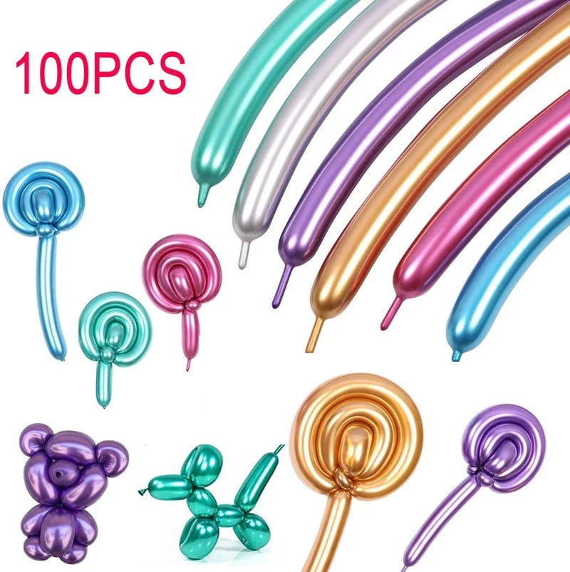 100pcs Mixed Color Magic Long Animal Tying Balloons Twist Latex Balloons 