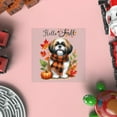 thumbnail image 4 of Hello Fall Shih Tzu Scarf Welcome Autumn with Leaves Pumpkins Cutout Transfer Sticker Lion Dog Lover Gifts Transparent Decal Art Decor - 00011, 4 of 5