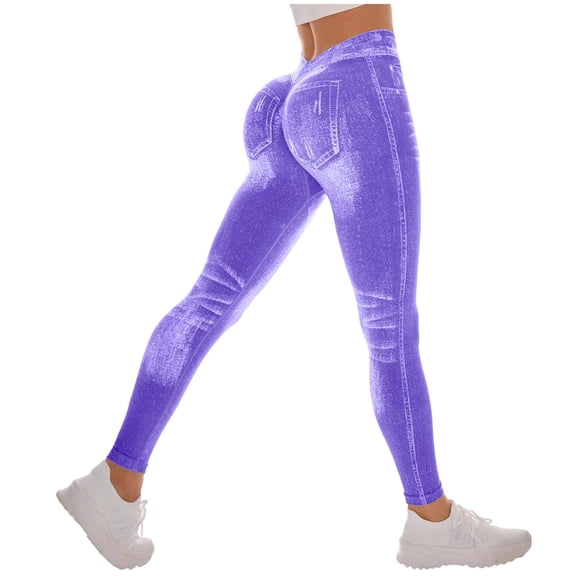 vdgthytj Workout Pants for Women Butt Lifting Elastic Waist Print Leggings Stretchy Yoga Gym Athletic Pants