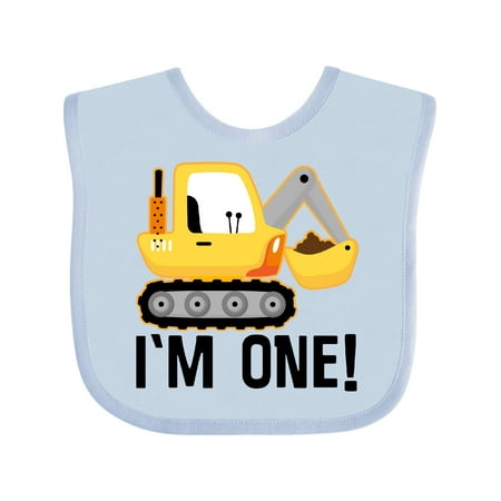 

Inktastic 1st Birthday Construction Truck Boy Outfit Gift Baby Boy Bib