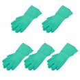 thumbnail image 1 of Guantes resistentes a la corrosión, 5 pares de guantes de nitrilo reutilizables, guantes resistentes al aceite, guantes antideslizantes, integración sin costuras, 1 of 9