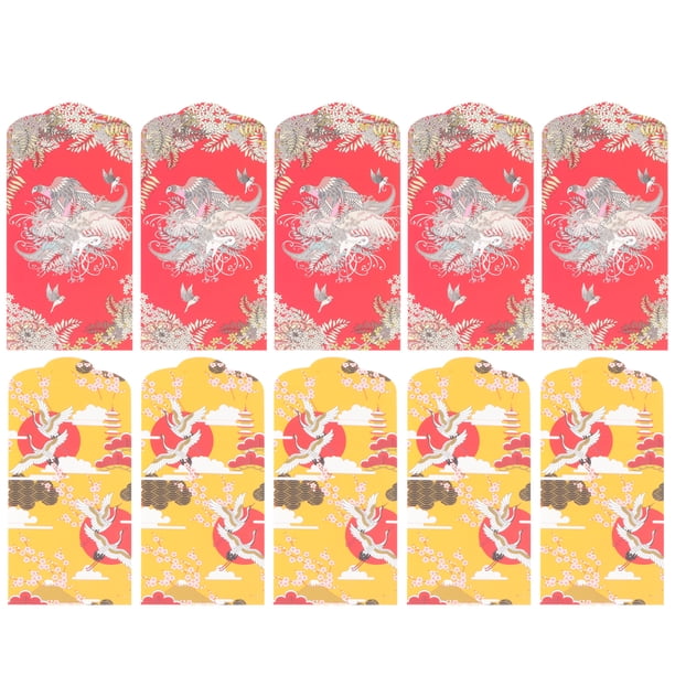 FELTECHELECTR 20 sobres rojos de estilo japonés, paquetes rojos clásicos, suministros de Año Nuevo