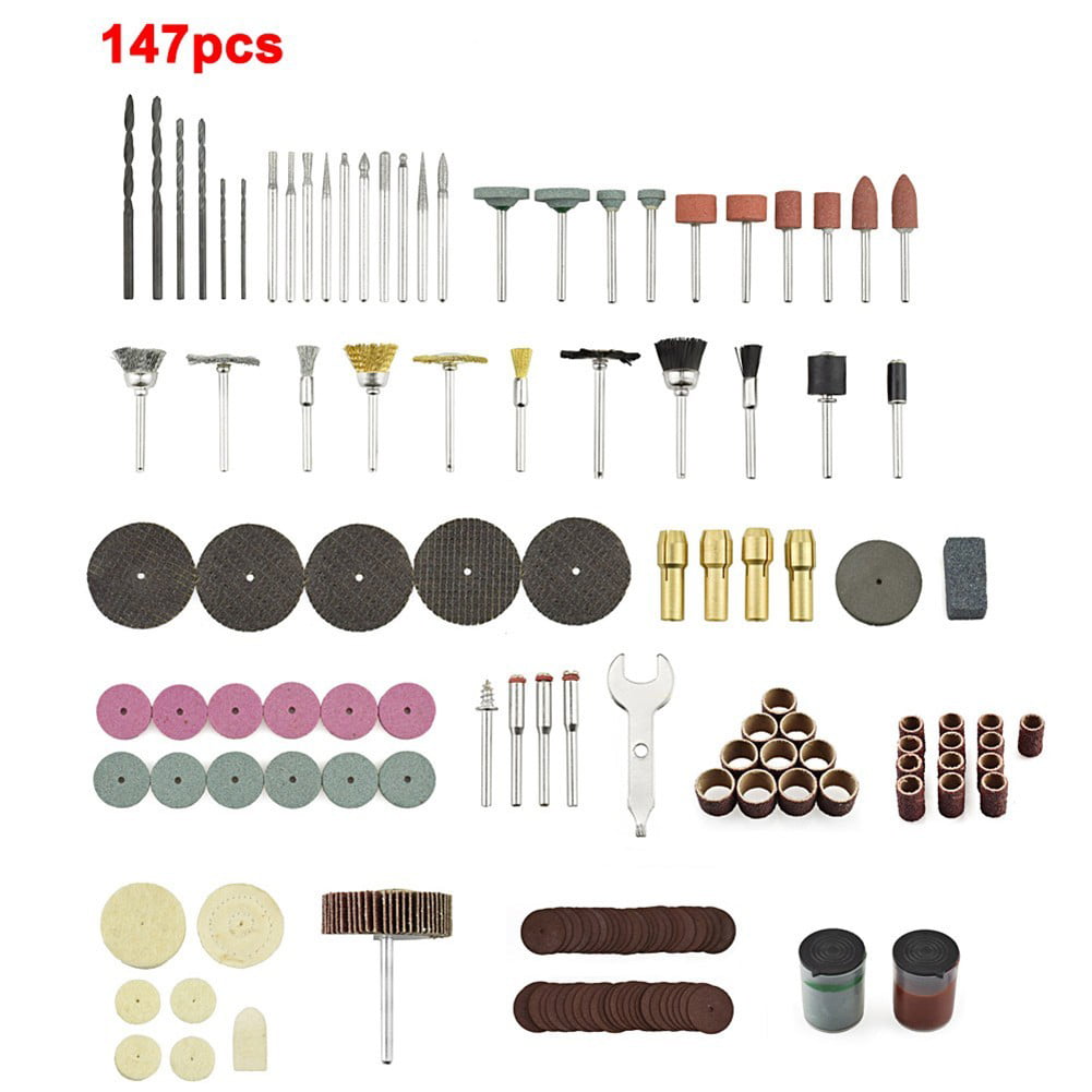 147Pcs Grinding Sanding Polishing Rotary Tool Wheel Accessory Kit Set For Dremel 