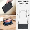thumbnail image 5 of ELEHOLD Case for iPhone 16 Pro Max, PU Leather Zipper Wallet Flip Folio Case with Card Holder &  Wrist Strap &  Stand,Black, 5 of 6