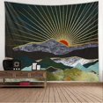 thumbnail image 2 of Nature Landscape Abstract Mountain Sunrise Pattern Digital Print Art Tapestry 180x230cm, 2 of 3
