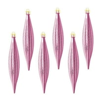 hulanddfd 6PCS Finial Drop Christmas Ornaments, 6.3inch Christmas Alien Electroplating Christmas Hanging Pendant Glitter Shatterproof for Home and Holiday Party Xmas Trees Accessories Rose Gold