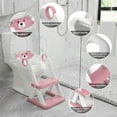 thumbnail image 5 of Babyomi Toddler Potty Training Seat with step stools, Foldable Adjustable Toilet Ladders with Handles & Splash Guard for kid, Pink, 5 of 6