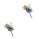 thumbnail image 4 of Qarigey Flores de boda artificiales fijas de forma estable en el ojal para el novio ojal en el ojal Morandi Blue Morandi Azul 2piezas, 4 of 6