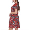 thumbnail image 2 of Disketp Fire Sign para Vestido de Manga Corta para Mujeres, Vestidos de Verano para Mujeres, Casual y Holgado para la Playa, 2 of 6