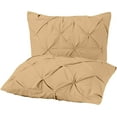 thumbnail image 4 of Pinch Pleated Duvet Cover Set - 5 Piece Set with Zipper, 100% Egyptian Cotton & Luxurious 400 Thread Count, Pintuck Comforter Cover & Pillow Covers - Taupe Solid, Full Size., 4 of 6