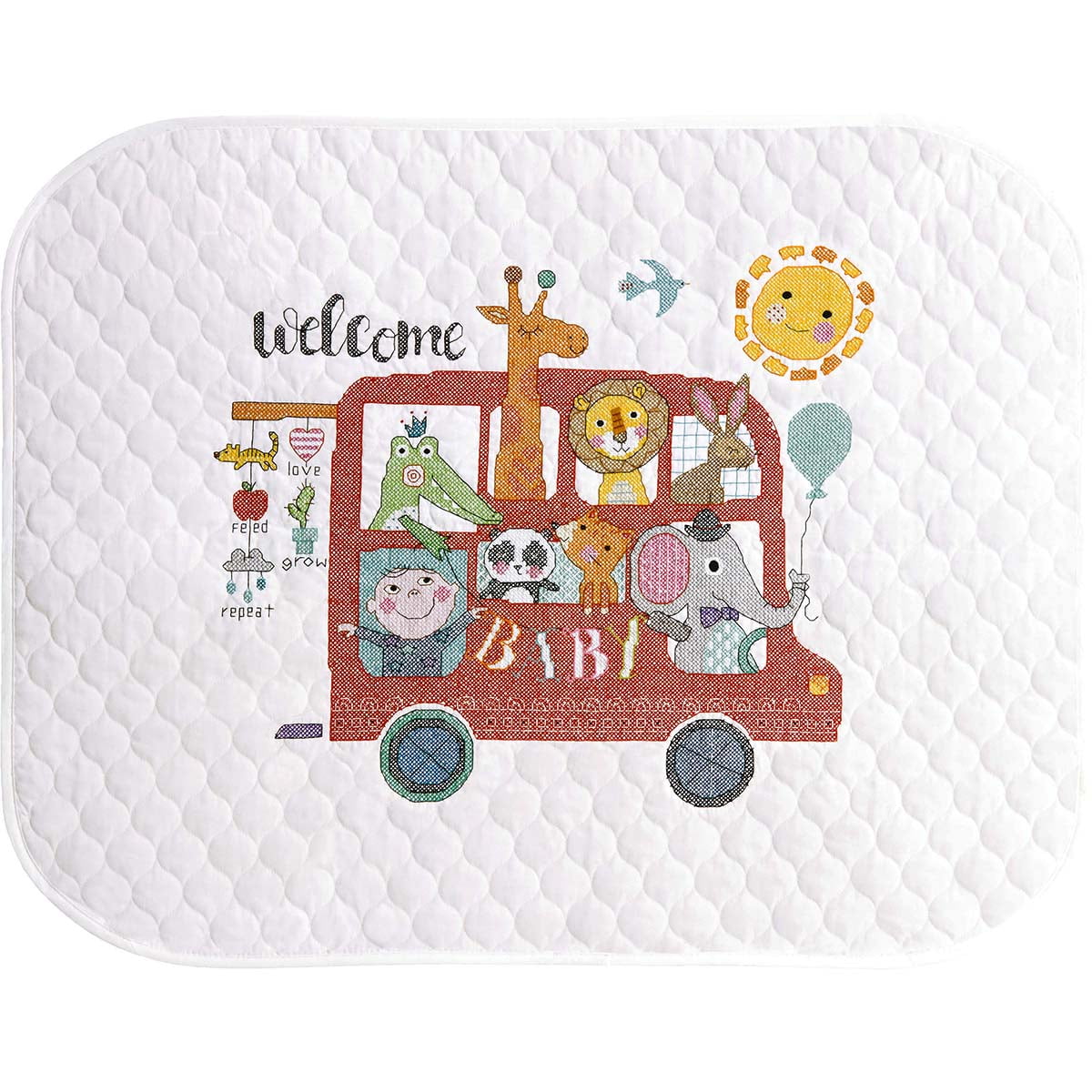 Dimensions Counted Cross Stitch Quilt Kit 43"X34"-Baby On ...