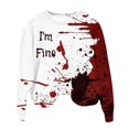 thumbnail image 4 of VBARHMQRT Chandail à Capuchon en Flanelle pour Femmes, Chandail en Molleton Imprimé pour Femmes, Chandails en Molleton Oversize, Col Rond, Manches Longues, Chandail, 4 of 4