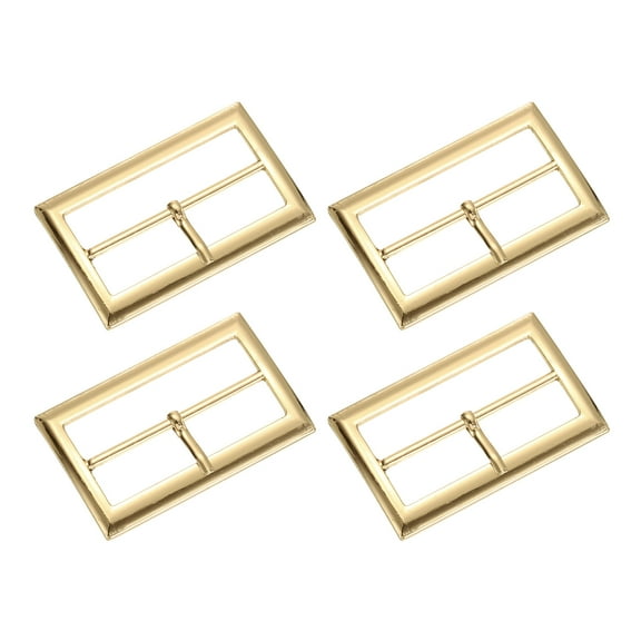 4Pack Belt Buckle, 1.77" Single Prong Rectangle Centre Bar Buckles, Gold