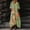 Dresses-162Green, variant on Dresses for Women Rose Floral Print V Neck Oversized Maxi Dress with Pockets Short Sleeve Caftan Dress Boho Beach Dress Vacation Resort Wear Green M