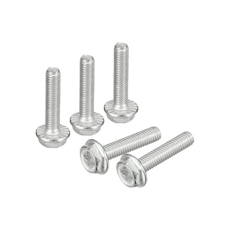 

M3x14mm Phillips Hex Head Flange Bolts 30 Pack 304 Stainless Steel Screws