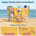 thumbnail image 3 of Bolsa de playa de malla color F con 9 bolsillos para viajes, color amarillo, 3 of 9