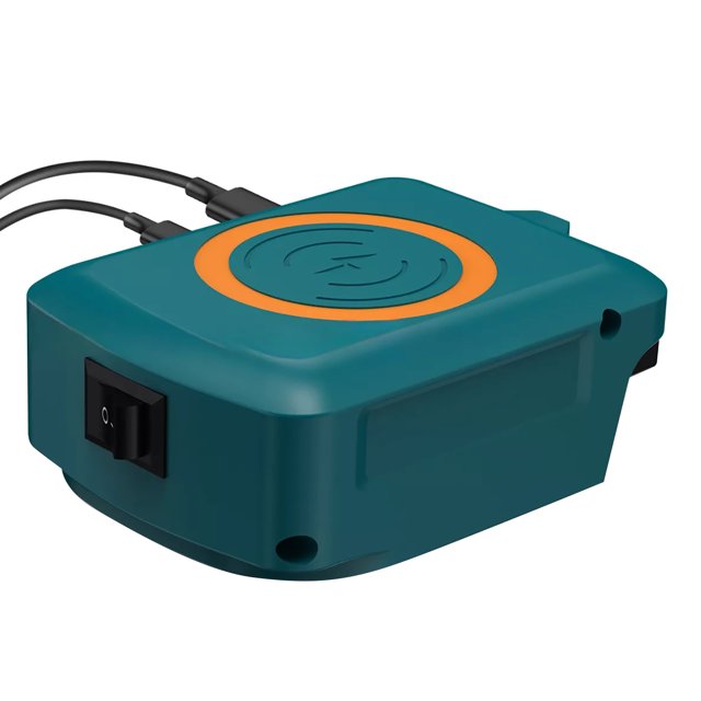 JIAHAOO 18V Battery Powered Wireless Charger Adapter 15W Fast Charging USB and Type C Outlets Mobile Power for Makita