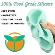 Clouxemli 2-Pack Silicone Egg Bite Molds for Air Fryer & Instant Pot – 8.45 Non-Stick 7-Cup Muffin Pan – Reusable Baking Tray for Breakfast Poachers, Brownies & Quiche (Pink & Green)