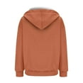 thumbnail image 4 of Chuancc Clearance!Sweatshirt for Women Fashion Hoodie Long Sleeve Pocket Zipper Sports Jacket Loose Flower Print Ladies Hoodie Zip Ties Hoodies for Women Orange Xl, 4 of 5