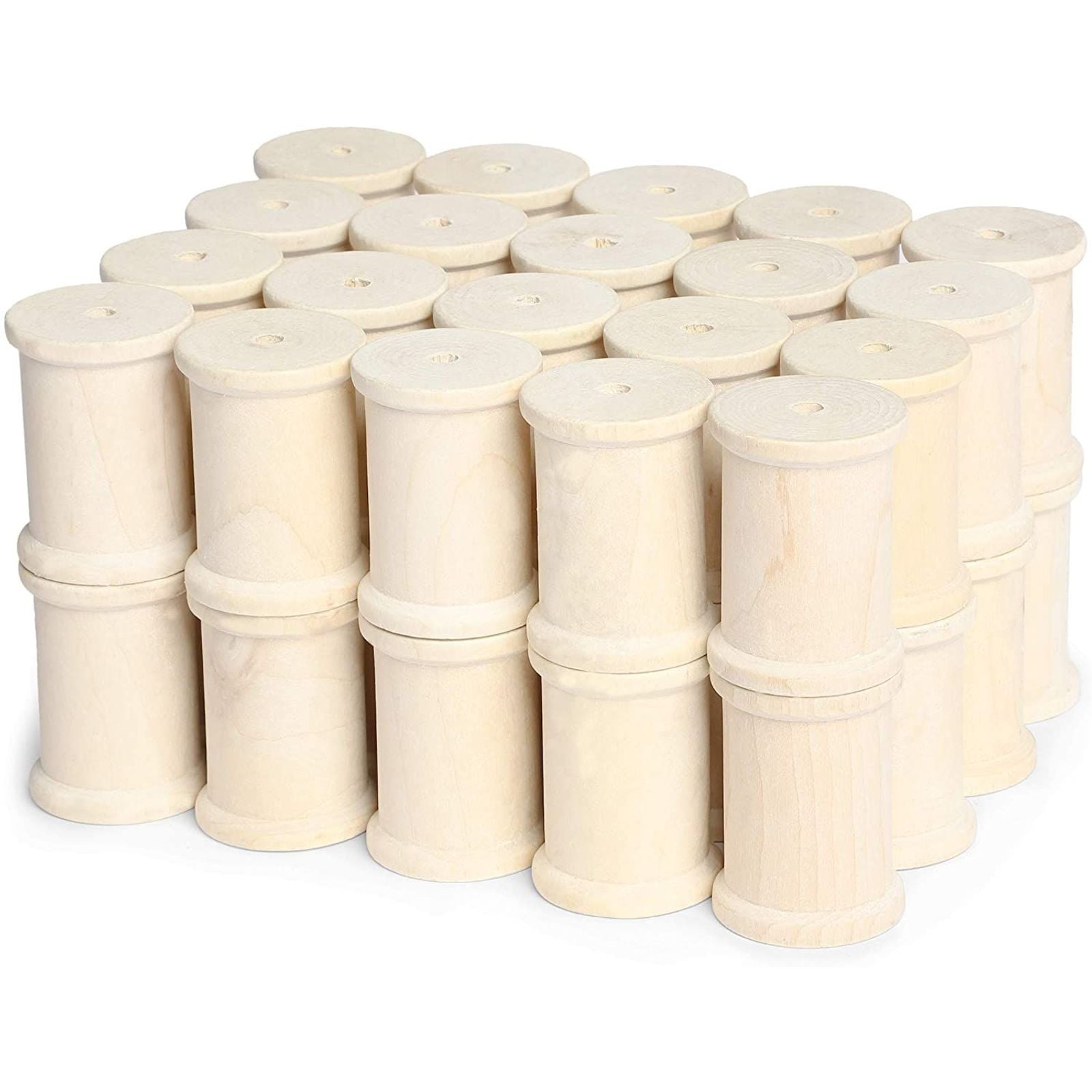 PETTYOLL 40PCS Wooden Spools for Crafts, 1.2 x 2 Inch Unfinished Wood  Spools, Splinter - Free Empty Thread Spools for Crafts and Art