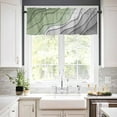 thumbnail image 3 of Sage Green Grey Ombre Kitchen Curtains Set Short Half Curtains 36 Inches Length, Modern Abstract Art Aesthetics Rod Pocket Window Treatment Bedroom Tiers and Valance Set for Cafe Bathroom, 3 of 6