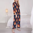 thumbnail image 3 of Daiia American Football and Fire Flames for Women's Long-Sleeved Pajama Set – Soft & Comfortable Sleepwear Button-Up Pajamas Cozy Lounge Wear-Medium, 3 of 7