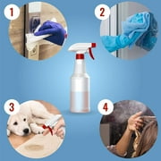 Liba Empty Spray Bottles for Cleaning, Refillable Plastic Spray Bottles, Laundry, 16 oz, 4-Pack