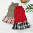 thumbnail image 3 of EIMELI à Carreaux Hiver Pull Robe avec Arc pour Petite Tenue de Chien Vêtements de Chat Vêtements de Chiot, 3 of 6