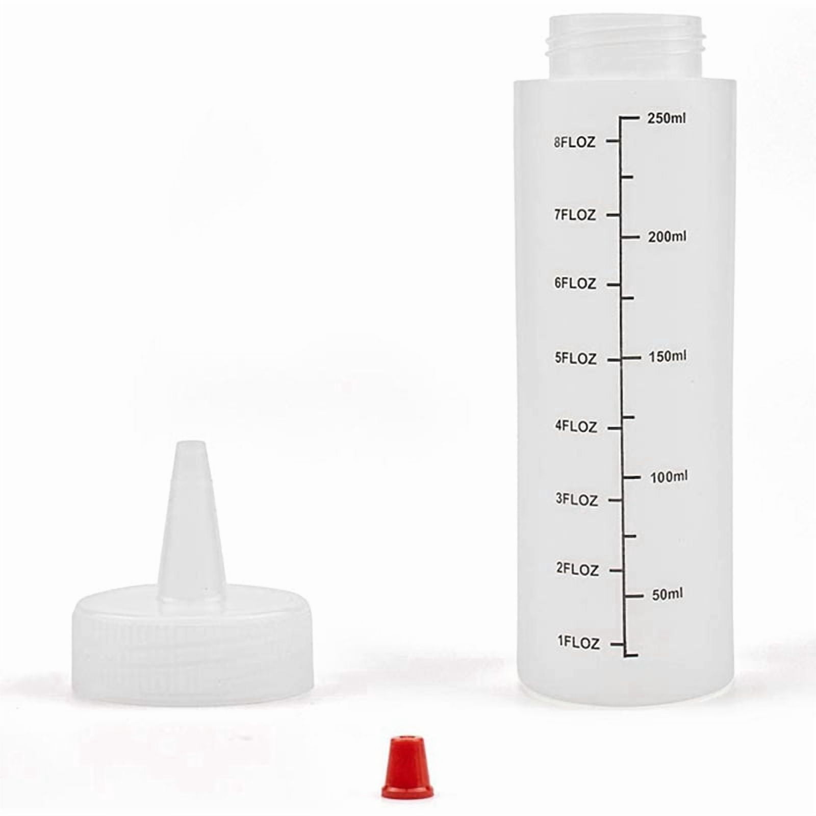 36-Pack 8 Oz Condiment Squeeze Bottles with Red Tip Cap -  Plastic Squirt Bottle for Ketchup, Sauces, Syrup