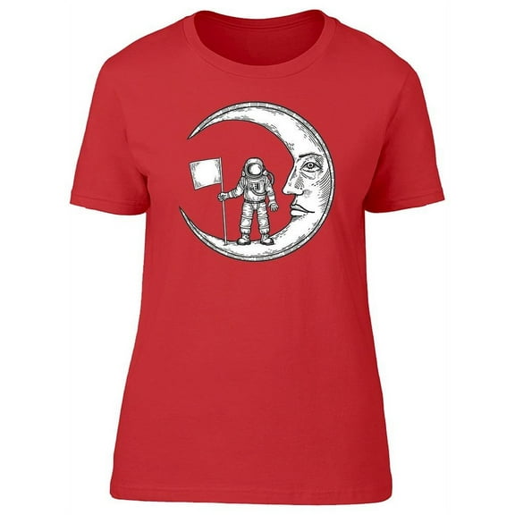 Astronaut On The Moon Vintage T-Shirt Women -Image by Shutterstock, Female Large